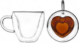 Чашка для чаю та кави з подвійним дном у формі Серце 280 мл