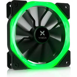 Кулер до корпусу Vinga LED fan-01 green - оригінал