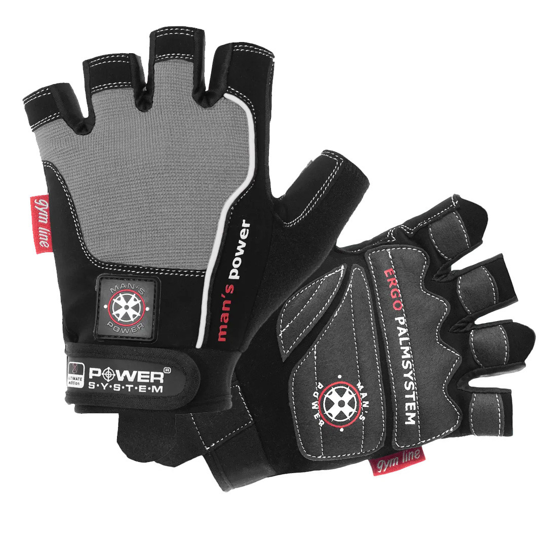 Рукавички для фітнесу і важкої атлетики Power System man's Power PS-2580 Black/Grey XXL