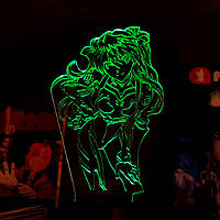 Акриловый 3D светильник-ночник Аска Лэнгли Сикинами зеленый