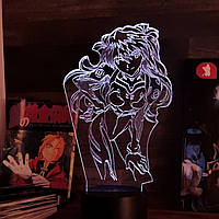 Акриловый 3D светильник-ночниr Аска Лэнгли Сикинамио Белый