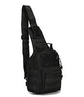 Качественная прочная нагрудная сумка 600D (цвет черный)