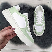 Кросівки жіночі білі із салатовими вставками демісезонні Swin Shoes, фото 6