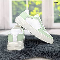 Кросівки жіночі білі із салатовими вставками демісезонні Swin Shoes, фото 5