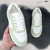 Кросівки жіночі білі із салатовими вставками демісезонні Swin Shoes, фото 4