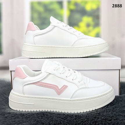 Кросівки жіночі білі із рожевими вставками демісезонні Swin Shoes, фото 1