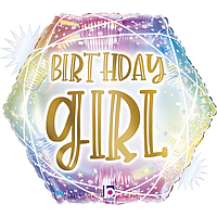 Фольгированный шарик Grabo 18" (46 см) Birthday Girl / Именинница