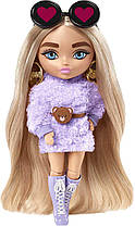 Кукла Барбі міні Екстра Mattel Barbie Extra Minis Dolls в сиреновому пухнастому вбранні HGP66
