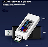 USB-тестер для вимірювання ємності, струму, часу 4-30 V 6.5 A (KWS-V30) 6 in 1, фото 4