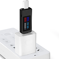 USB-тестер для вимірювання ємності, струму, часу 4-30 V 6.5 A (KWS-V30) 6 in 1