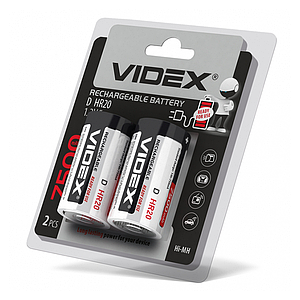 Акумулятори D (HR20) Videx 7500mAh (2шт.)