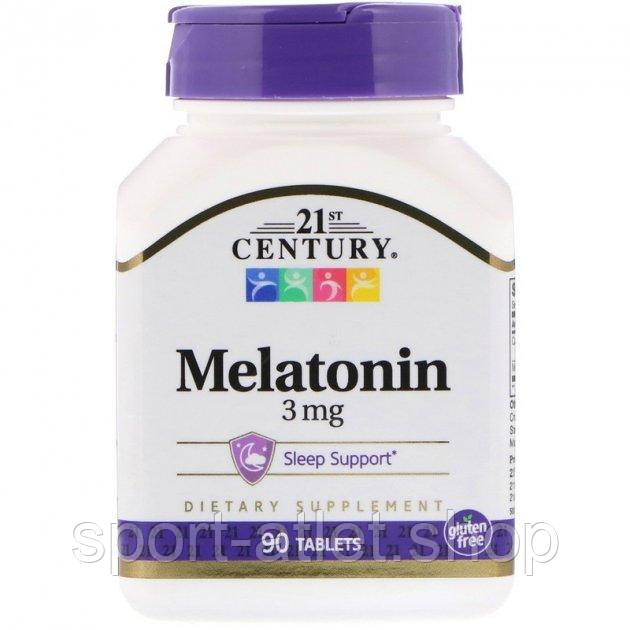 Натуральна добавка 21st Century Melatonin 3 mg, 90 таблеток, фото 1