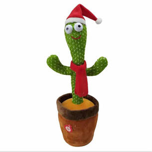 Опт, який говорить танцюючий кактус Нового року з підсвічуванням Dancing Cactus 32 см, що співає, повторення USB Зарядка, фото 2