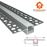 Профіль алюмінієвий під шпаклівку LPD-131 та матовий розсіювач (Комплект 2м.)
