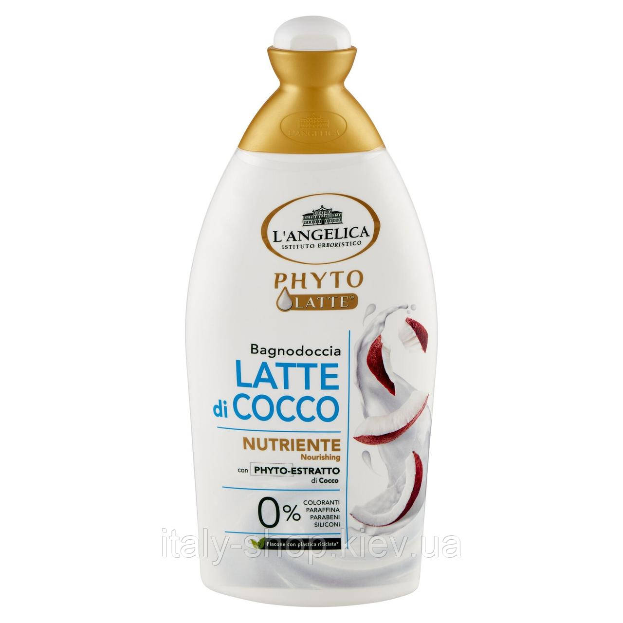 Гель для душу з коксовим молоком L'angelica Bagnodoccia Fhyto Latte di Cocco 520 ml, Італія