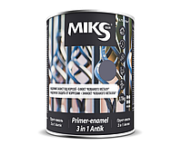 Емаль-ґрунт алкідна MIKS "3 в 1 Антик" антикорозійна сріблястий 0,75 кг