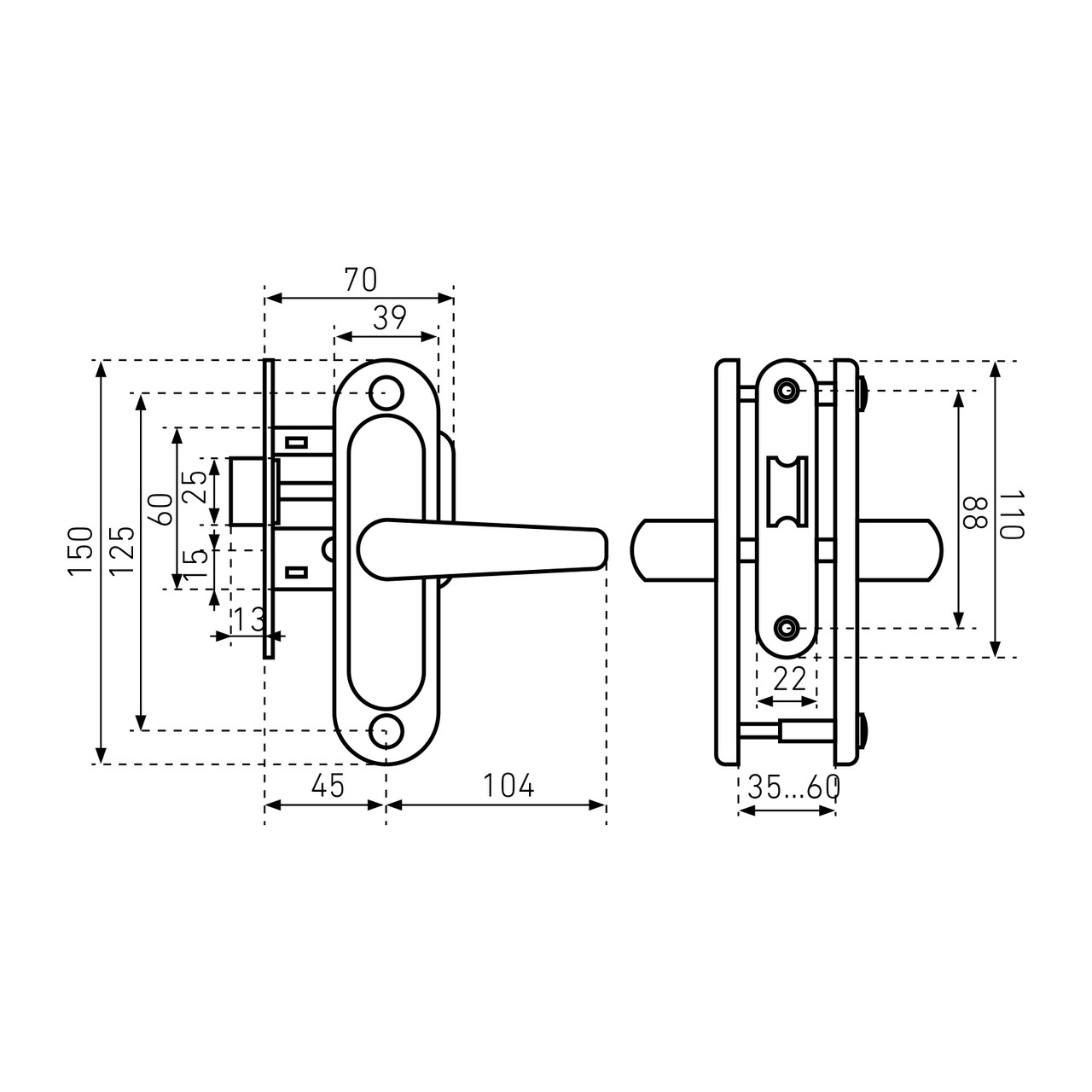 Ручка защелка "Птимаш" ЗЩ1-45 коричневая (ID#1639892405), цена: 300 ...
