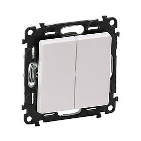 Перемикач Legrand Valena Life білий двоклавішний (752108) 752408