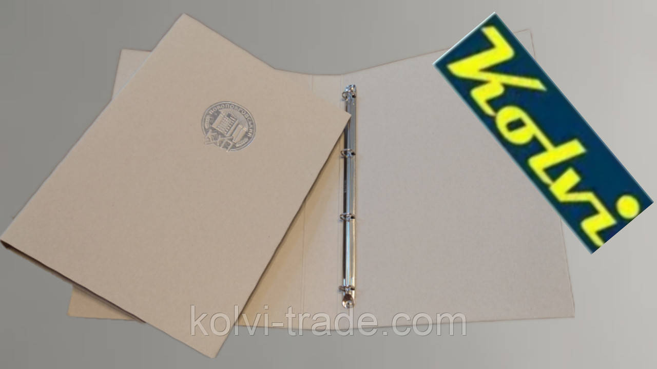 Еко папака з тисненням та кільцевим механізмом (4 кільця), ЕСО FOLDER, формат А4