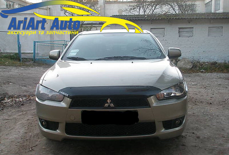 Дефлектор капота на Mitsubishi Lancer X сед 2007 -> SIM