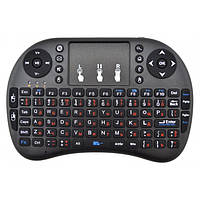 Беспроводная мини клавиатура с тачпадом Rii mini i8 Пульт USB для компьютеров и Smart TV Черная