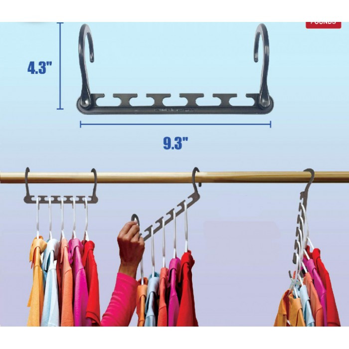 Универсальная вешалка трансформер WOW Max Платформа с крючками для одежды в шкаф 8 шт Белый - фото 4 - id-p1668705072