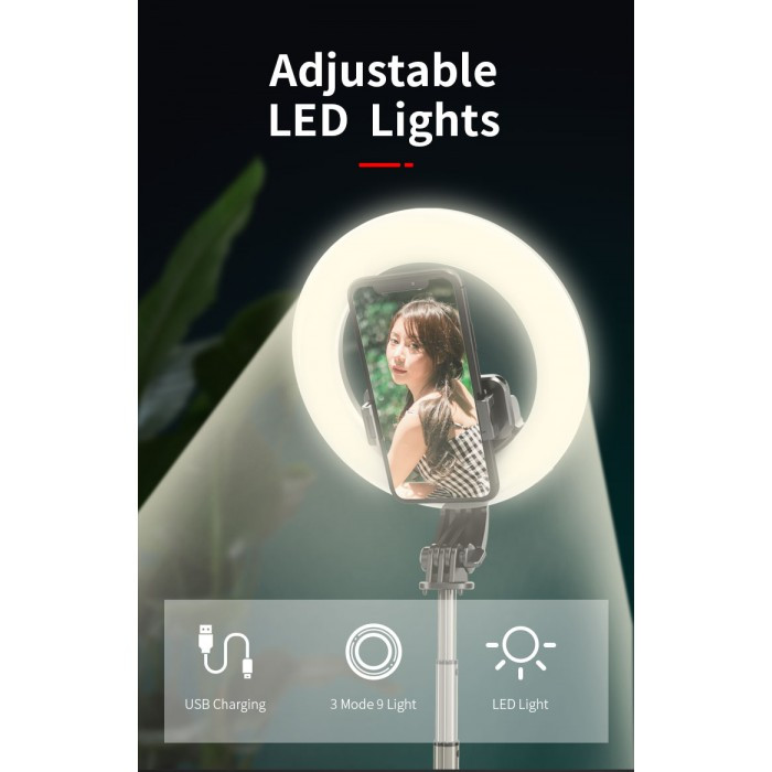Тренога для телефона с подсветкой WOW Selfie Stick L07 Кольцевая LED лампа селфи кольцо для блогера - фото 8 - id-p1668705419