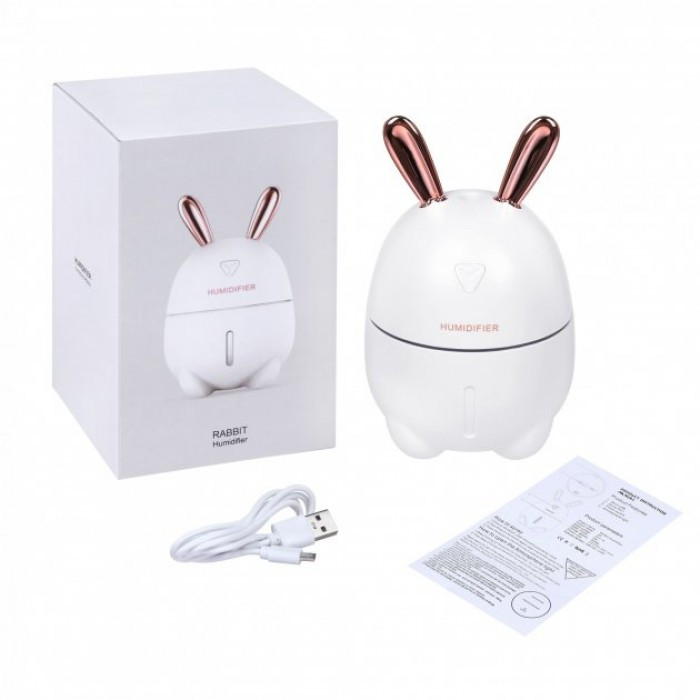 Увлажнитель воздуха Humidifier Rabbit Y105 Ночник LED подсветка 200 мл Белый - фото 3 - id-p1668707937