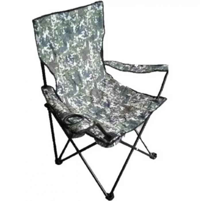 Стул раскладной со спинкой WOW HX 001 Кресло туристическое с подстаканником Камуфляж - фото 2 - id-p1668707945