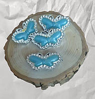Заколки для платка "Бабочки", голубого цвета