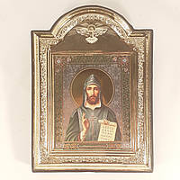 Икона Кирилл святой равноапостольный, лик 10х12 см, в пластиковой черной рамке
