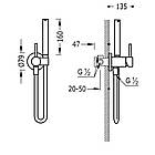 Змішувач для гігієнічного душу TRES Max прихованого монтажу сатин латунь 134123AC, фото 2