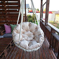 Подвесные качели кресло гамак с круглой подушкой нагрузки 200 кг Белый
