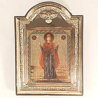 Икона Нерушимая Стена Пресвятая Богородица, лик 10х12 см, в пластиковой черной рамке