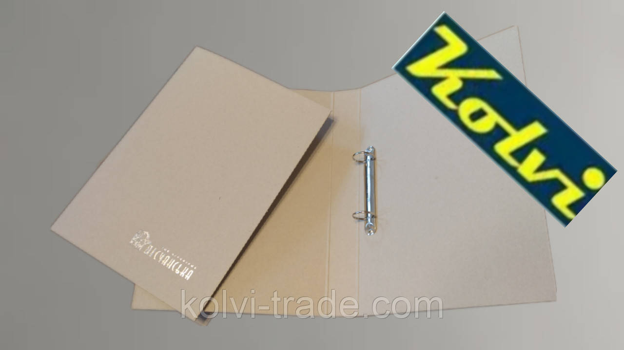 Еко папака з тисненням та кільцевим механізмом (2 кільця), ЕСО FOLDER, формат А4