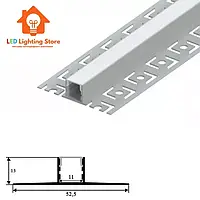 Профіль алюмінієвий під шпаклівку LL-14 та матовий розсіювач (Комплект 3м.)