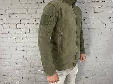 Чоловіча флісова кофта тактична з довгим рукавом, виробник BIKATEX, розмір 2ХL, колір Олива