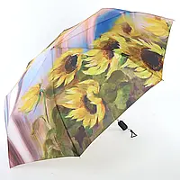 Легка жіноча парасолька TRUST Квітковий принт  Соняхи ( повний автомат )