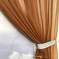 Коротка тюль для спальні із шифону ALBO 300x170 cm Коричнева (KU-139-13), фото 8