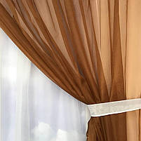 Коротка тюль для спальні із шифону ALBO 300x170 cm Коричнева (KU-139-13), фото 11