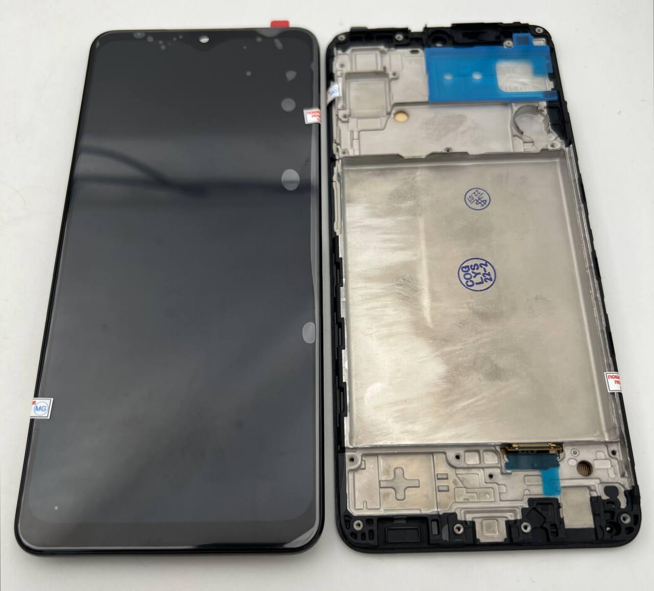 Дисплей для мобільного телефону Samsung A22 4G 2021/A225, чорний, з тачскрином, з рамою, OLED (small size lcd), фото 1