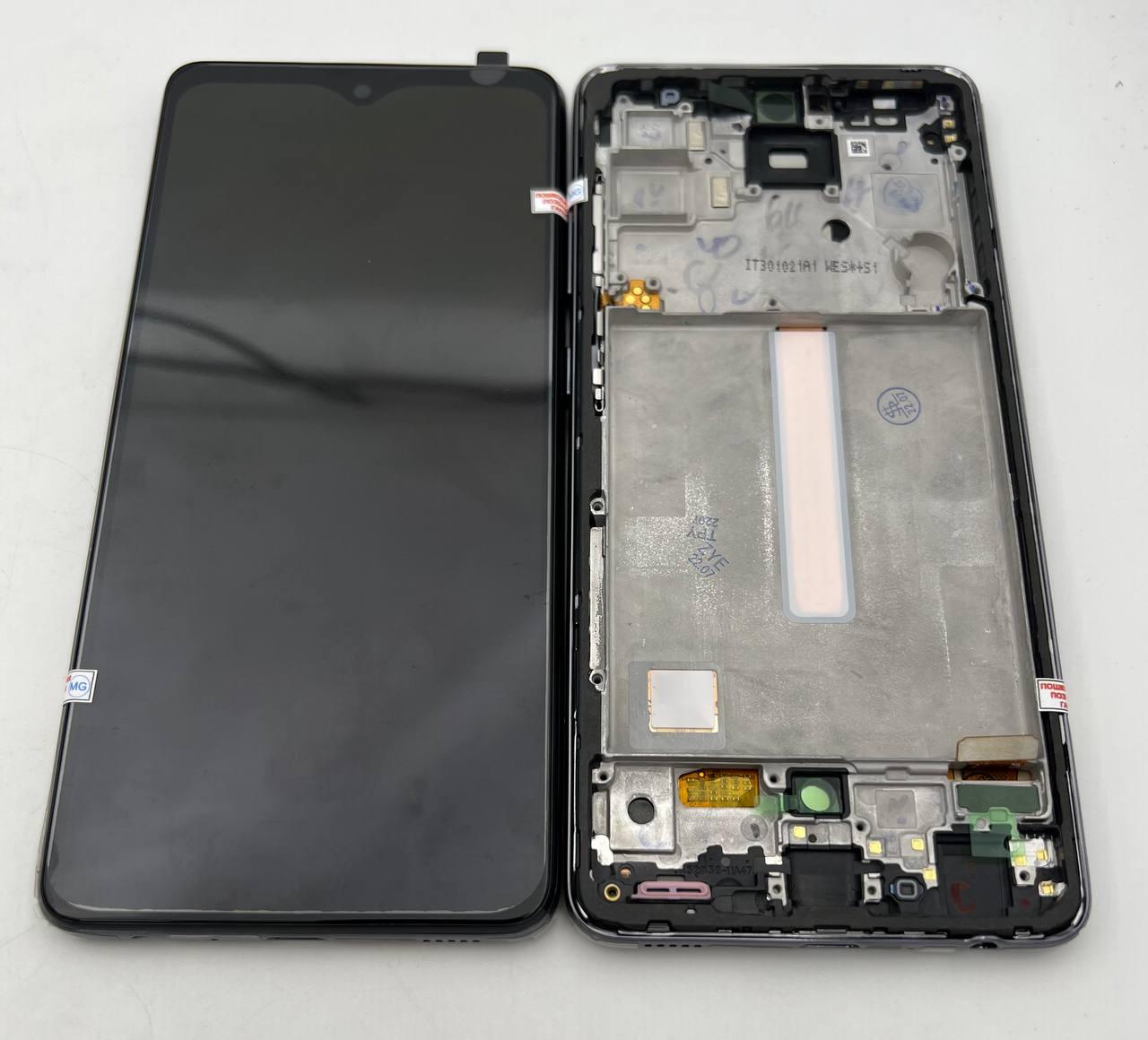 Дисплей для мобільного телефона Samsung A52 4G 2021/A52 5G 2021/A525/A526, чорний, з тачскрином, з рамою, OLED, фото 1