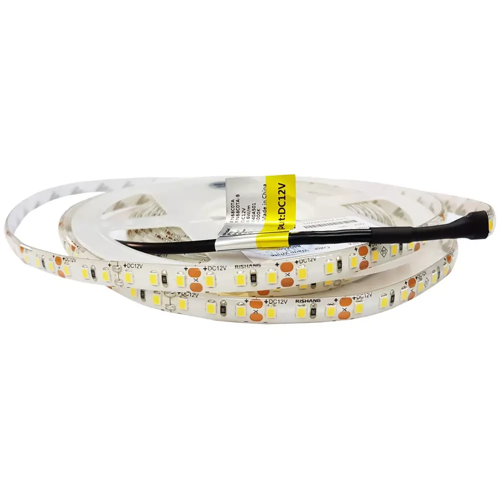 Світлодіодна стрічка RISHANG, smd2835, 12V, 120 led/m, 8.6W, 562Lm, IP65, 4000K, RN68C0TA-B (7742), фото 1