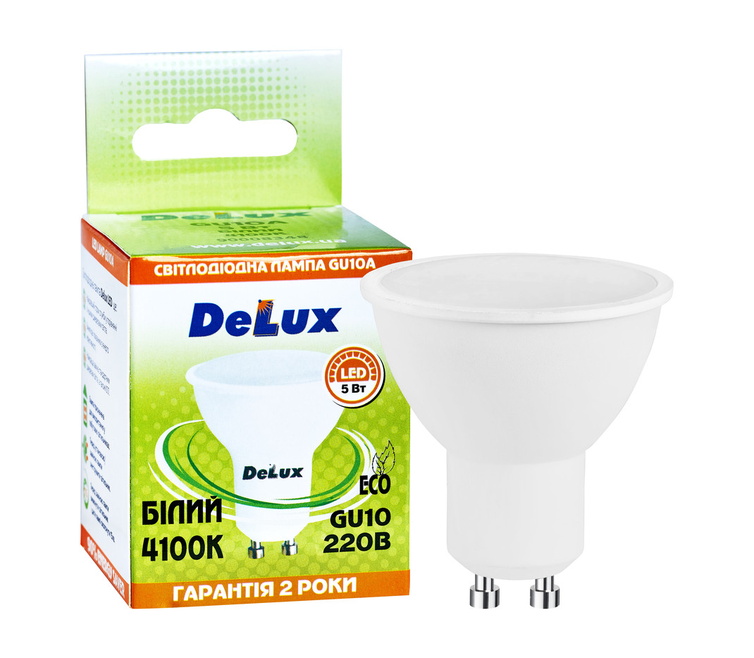 Лампа світлодіодна DELUX GU10A 5Вт 4100K 220В GU10 білий
