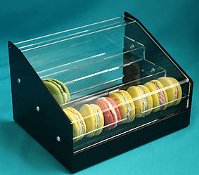 Підставка з кришкою для Макарун у чорному кольорі