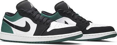 Кроссовки Nike Air Jordan 1 Low White Black Mystic Green - 553558-113, фото 4