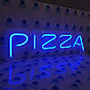 Неонова вивіска "Піцца" 600х170 мм синя з диммером і блоком живлення, фото 2