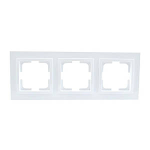 Рамка для розетки 3-місна, горизонтальна, вертикальна, біла, три пости Mono Electric, DESPINA