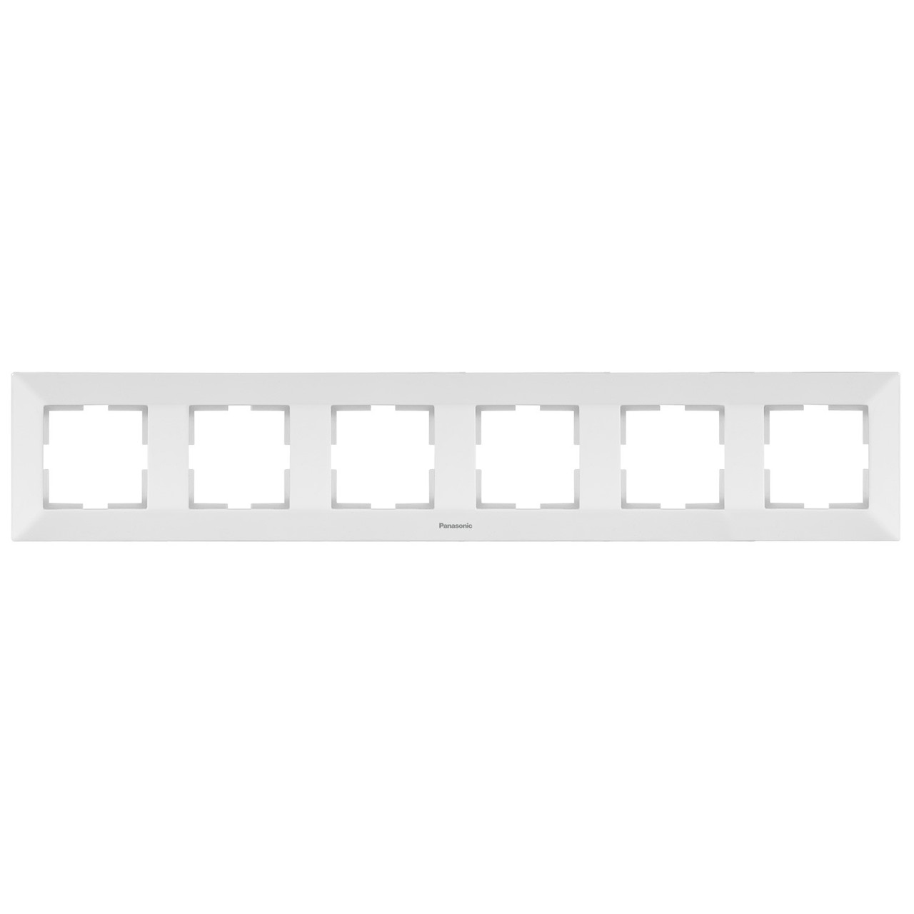 Рамка для розеток 6 постів Panasonic Arkedia Slim біла, рамка шість розеток горизонтальна, фото 1