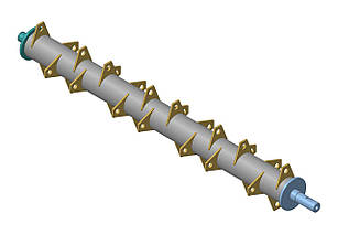 Ротор подрібнювача комбайна Полесье, 2015 р.в.  Вал ротора соломоподрібнювача комбайна.